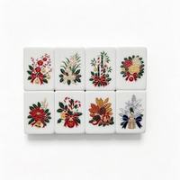 Ensemble de Mahjong de Noël pliable de luxe moderne en gros, 160 tuiles en acrylique, Père Noël, rennes, cadeau de vacances pour la famille, pour adultes