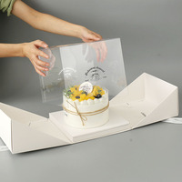 Boîte d'emballage pour gâteau en mousse personnalisée, recyclable, carrée, biodégradable, en carton blanc avec fenêtre transparente