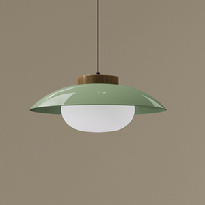 Lámpara Colgante Estilo <span class=keywords><strong>UFO</strong></span> con <span class=keywords><strong>LED</strong></span> de Espectro Completo | |   Lámpara de araña nórdica de madera y vidrio para cafetería, restaurante y bar - Product Image 1