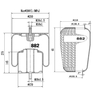 4916N1P07 81.43600.6042 W01-M58-8356 новый пневматический пружинный резиновый мешок для грузовика - Product Image 6