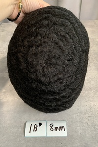 HZ100 Toupee Afro Curl para <span class=keywords><strong>Hombre</strong></span>, Base de Encaje Completo, Sistema de Reemplazo de Cabello Humano Afroamericano, Tamaño 8x10, Ondulado de 10mm, Envío Rápido - Product Image 6