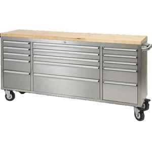 72-inch houten werkbank gereedschapskist met 15 laden, afsluitbaar & waterdicht, OEM-ondersteuning voor industriële werkplaatsopslag - Product Image 2