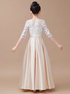Lovely Girls' graceful LACE Princess Dress Girl long Piano Performance Violin Performance Orchestra Chorus Dress - Product Image 2