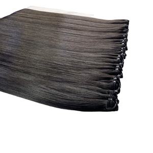 Extensiones de Cabello Liso Natural Súper Doble Trama con Clip, 100% Cabello Humano Virgen Vietnamita de Donante Único, Precio Mayorista - Product Image 5