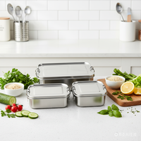 Boîte à lunch isotherme en acier inoxydable 304 de qualité alimentaire, personnalisée par le fabricant, étanche et hermétique, avec séparateur, pour bento