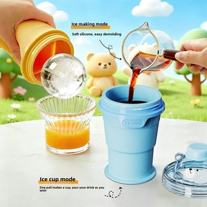 Gobelet pliable en silicone de qualité alimentaire en forme de hockey, pour glaçons faits maison, refroidissement rapide du whisky, paille portable pour <span class=keywords><strong>eau</strong></span> - Product Image 1