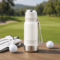 Bouteille d'eau en acier inoxydable OEM pour le golf, qualité alimentaire, grande capacité, avec sangle de transport, pour le sport, la remise en forme, cadeau promotionnel d'entreprise