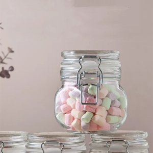Toples penyimpanan dapur, tutup kaca berengsel kedap udara, segel karet, wadah penyimpanan tutup kaca, tutup segel baja anti karat - Product Image 4