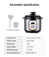 Olla a presión eléctrica de 2,5 l multiusos con control de Inteligencia de olla antiadherente Certificado CB KC