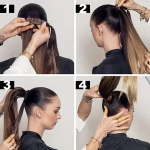 LISI GIRL - Extensiones de Cabello Sintético de 22''/34'' de Largo, Cola de Caballo Larga y Lisa, Cola de Caballo con Clip, Extensiones de Cabello Negro, Accesorios para el Cabello - Product Image 5