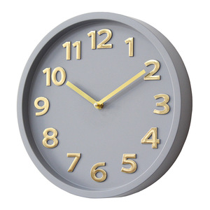 <span class=keywords><strong>Orologio</strong></span> da Parete Silenzioso Rotondo in Plastica con Numeri Arabi 3D da 30 cm (12 Pollici) con Lancette in Alluminio Oro Bianco Nero Arancione - Product Image 6