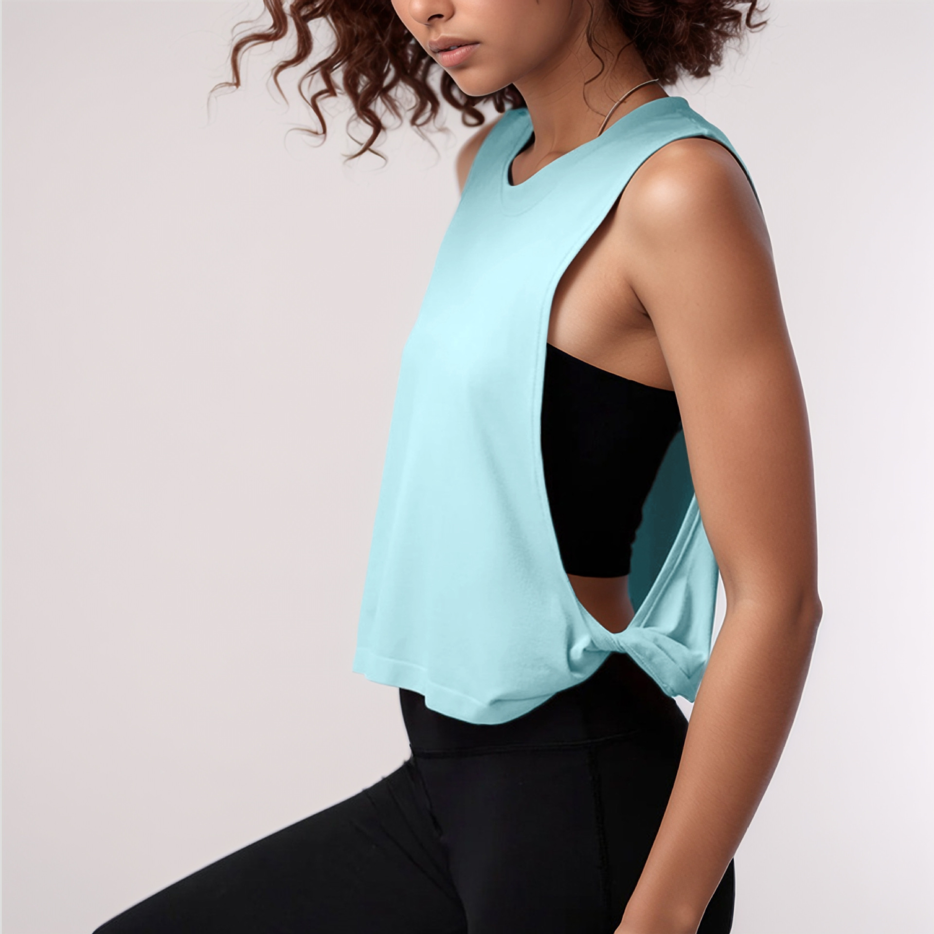 Relaxed-Fit Sleeveless Women's Sports Tank Top Nylon Spandex Lightweight Breathable Summer Running Yoga Fitness Vest Pull-On