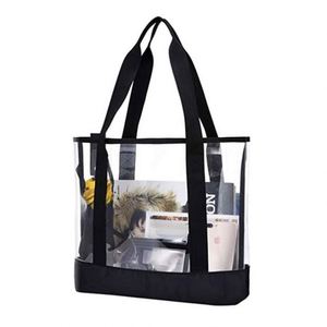 Bolsa de Mano Transparente de Gran Capacidad, con Estampado de Letras, Bolsa de Playa de PVC Transparente, Bolsa de Hombro para Viaje, Compras - Product Image 6