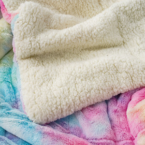 Couverture de lit en flanelle Sherpa réversible, douce, chaude et épaisse, personnalisée tie-dye, moelleuse et duveteuse, pour chambre de filles - Product Image 6