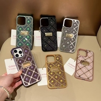 2025 NOUVEAU Design De Luxe Électrolytique Designer Marque Pu En Cuir Téléphone Cas pour iPhone Téléphone Shell Mobile Couvre Filles Styles