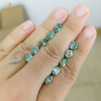 Moissanite de couleur turquoise, taille ovale/princesse/coeur/coussin, VVS, avec certificat GRA, pierre précieuse de moissanite en vrac