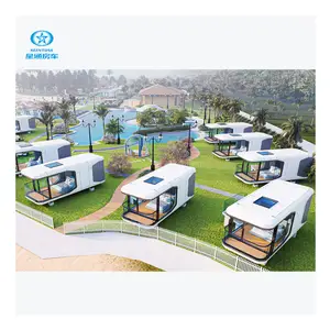 Cápsula modular pré-fabricada para casa ao ar livre, cápsula espacial para acampamento, casa futurista, cápsulas móveis para o espaço