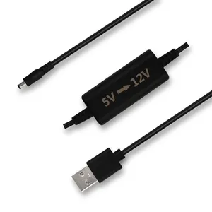 DC 5V כדי DC 12V USB מתח צעד למעלה ממיר כבל אספקת חשמל USB כבל עם 5.5 2.5mm מחבר