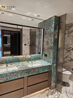 Dalle de marbre vert Amazonite brésilienne YUSHI pour comptoir de salle de bain d'hôtel et décoration murale de fond