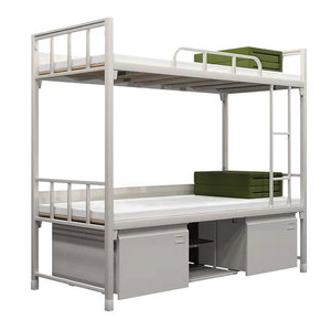 Slaapzaal Stapelbed Ijzeren Stapelbedden Dubbel Metalen <span class=keywords><strong>Bed</strong></span> Met Trap Dubbele Student Metalen <span class=keywords><strong>Frame</strong></span> Voor School Appartement - Product Image 4