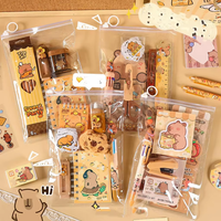 Ensemble de papeterie Capybar, cadeau pour enfant, stylo, autocollant, couteau utilitaire, boîte cadeau de papeterie, rentrée scolaire, cadeau d'anniversaire, récompense scolaire