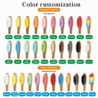 OEM cadeau détail peint manche rond enfants doux écologique recyclable boîte fenêtre euro brosse bambou