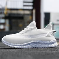 Maille polyvalente pour chaussures de couple, couleur unie, baskets respirantes à enfiler pour l'été, chaussures décontractées de course unisexes