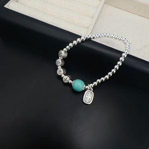 Bracelet en argent sterling S925 avec breloque en pierre naturelle, bijoux porte-bonheur pour femmes, attirant la richesse, à porter tous les jours - Product Image 2