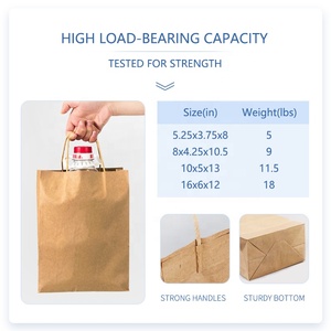 Emballage personnalisé, sacs en papier promotionnels de luxe, sacs en papier kraft blanc personnalisés, sacs de shopping en papier kraft brun avec votre propre logo - Product Image 2