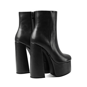 <span class=keywords><strong>Botines</strong></span> de Diseñador para <span class=keywords><strong>Mujer</strong></span> <span class=keywords><strong>2023</strong></span> con Plataforma Gruesa y Tacón Ancho Súper Alto de Punta Redonda - Product Image 3