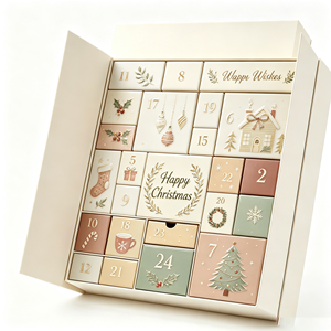 Calendario de Adviento Navideño de 24 Días, Caja de Regalo Rígida con Cierre Magnético, Cartón Color Marfil, Impresión a 4 Colores, Caja de Regalo para Cuenta Regresiva Navideña - Product Image 2