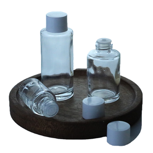 Vente flash - Flacon en verre rond pour soins de la peau et cosmétiques - 20 ml, 30 ml, 50 ml, 60 ml, 100 ml, 120 ml - Avec bouchon à vis - Emballage cosmétique - Product Image 1