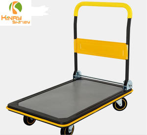वेयरहाउस ट्रांसपोर्ट ट्रॉली औद्योगिक भारी शुल्क वैगन फ्लैट कार्ट्स प्लास्टिक स्टोरेज शॉपिंग कार्ट किराने के सामान के लिए खरीदारी कार - Product Image 2