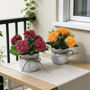 Bonsai Artificiale Semisferico di Crisantemo Selvatico Fatto a Mano, in Plastica e Schiuma, per Decorazione Giardino e Casa, Elemento Paesaggistico - Product Image 2