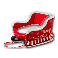 Lit pour chien et chat portable en forme de luge de Noël, confortable pour l'hiver, lavable à la main, en polyester, lit de luxe pour animaux de compagnie