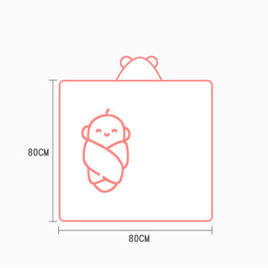 80*80 cm 200 Grammes/pièce Serviette de bébé à capuche en microfibre avec broderie de dessin animé pour garçon et fille - Product Image 4