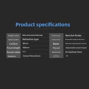 HD 장거리 굴절 망원경 야외 천문학 교육 도구 - Product Image 5