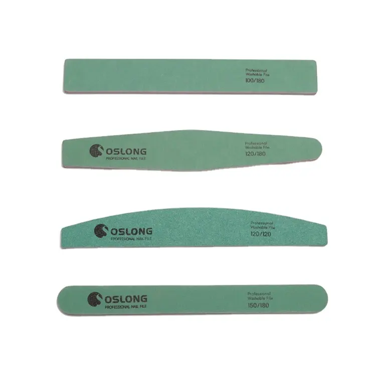 Зеленые профессиональные двухсторонние одноразовые печатные дешевые пилочки для ногтей