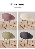 Fauteuil œuf moderne en forme de bol avec structure en métal noir pour salon, café, salle à manger, décoration rétro