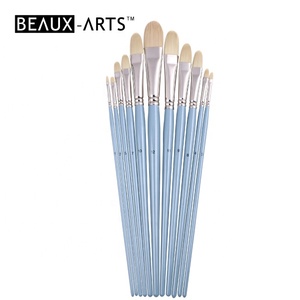 Pinceau d'artiste en poils synthétiques de porc, manche long, pour <span class=keywords><strong>peinture</strong></span> à l'huile, acrylique, <span class=keywords><strong>gouache</strong></span> - Product Image 2