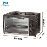 Four électrique de cuisine domestique 30L, four à pain, 3000W, commande par bouton, four électrique avec deux plaques chauffantes