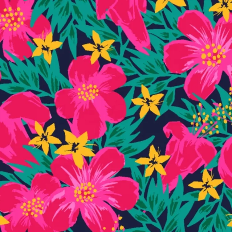 핫 세일 디지털 꽃 프린트 100% 비스코스 레이온 challis 패브릭 꽃 무늬 프린트 드레스