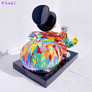Estatua de Tío Pato McDuck Millonario, Adorno de Pato McDuck con Bolsas de Dinero, Escultura Pop Art, Cromado Dulce, Estatua Hecha a Medida - Product Image 5