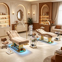 Lit de beauté chauffant de haute qualité pour spa avec massage vibrant, lit de soin du visage et des cils pour salon de beauté, table de massage électrique