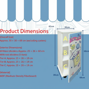 High Quality Wooden <b>Rolling</b> Multi-Functional 3-Tier Snack Storage <b>Cart</b> Cabinet - Product Image 6