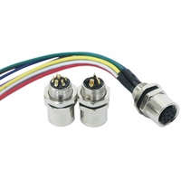 ZLCONNECTOR-montaje en Panel PCB, Cable impermeable IP67, Conector de toma de Panel trasero M8