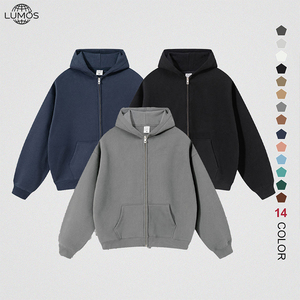 <span class=keywords><strong>Ensemble</strong></span> de survêtement personnalisé avec logo, couleur unie, double fermeture éclair, vente en gros, pull ample et pantalon de survêtement pour <span class=keywords><strong>homme</strong></span>, <span class=keywords><strong>ensemble</strong></span> 2 pièces doublé polaire - Product Image 1