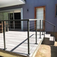 Rampe en câble noir en acier inoxydable moderne et simple pour villa et hôtel, balcon extérieur et escaliers, résistante à la rouille