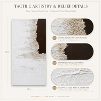 Nouveau Moderne Peint À La Main sur Toile 3D Vertical Abstrait Mer Peigné Texture Épaisse Mixte Médias Relief Mur Art Décoration de La Maison