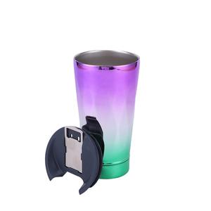 Taza termo de acero inoxidable de doble capa de gran capacidad gradiente galvanoplastia personalizable coche PC plástico vino cerveza - Product Image 5